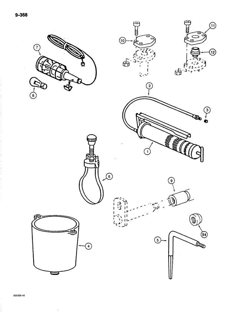 Схема запчастей Case 170B - (9-368) - TOOLS, P.I.N. 74341 THROUGH 74456, STANDARD TOOL KIT (09) - CHASSIS