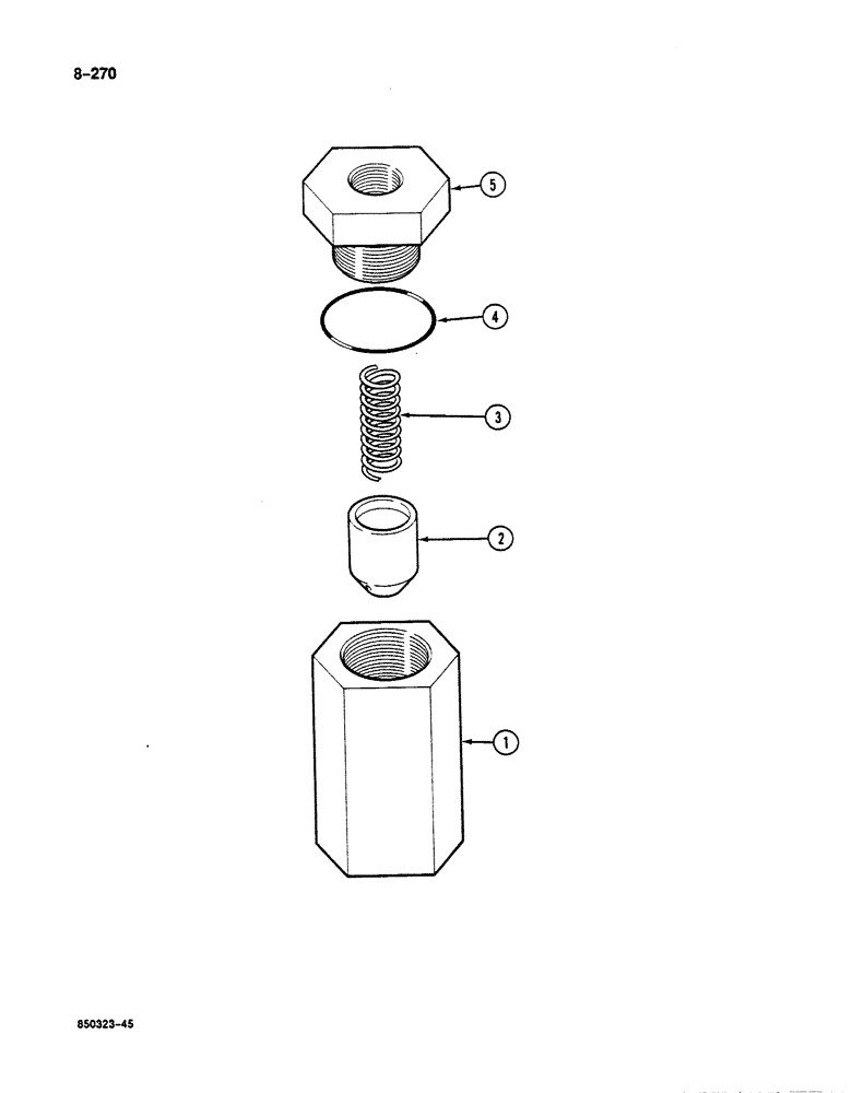 Схема запчастей Case 125B - (8-270) - CHECK VALVE, P.I.N. 74251 THROUGH 74963, 21801 THROUGH 21868, 26801 AND AFTER (08) - HYDRAULICS