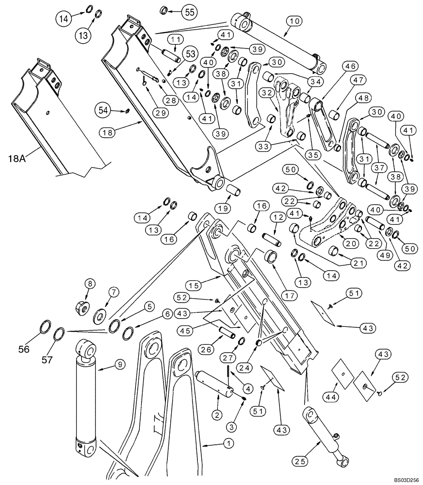 Схема запчастей Case 580M - (09-25) - BACKHOE - DIPPER, EXTENDABLE (09) - CHASSIS/ATTACHMENTS