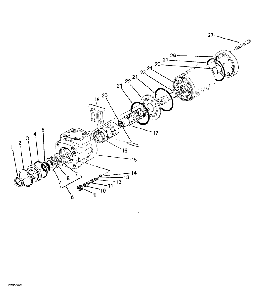 Схема запчастей Case 689G - (05-08) - STEERING CONTROL VALVE ASSEMBLY (05) - STEERING