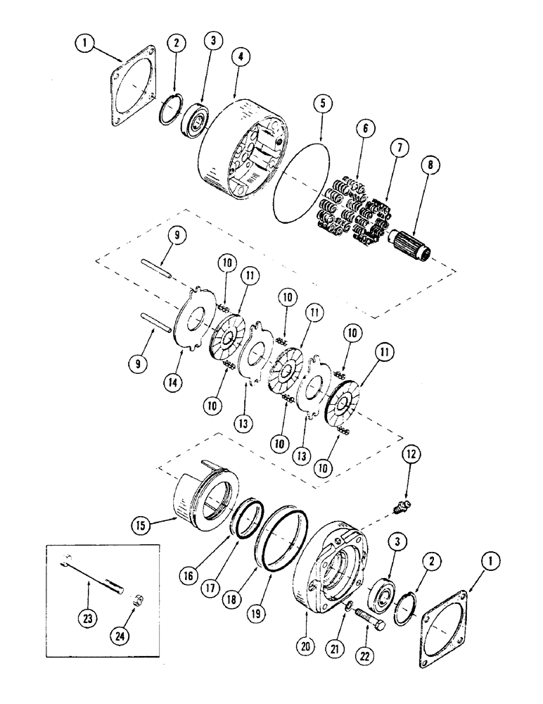 Схема запчастей Case 50 - (032) - TRACK DRIVE BRAKE, (USED ON UNITS W/ SN. 6279926 THRU 6280054)(SN. 6279926 & AFTER) (48) - TRACKS & TRACK SUSPENSION