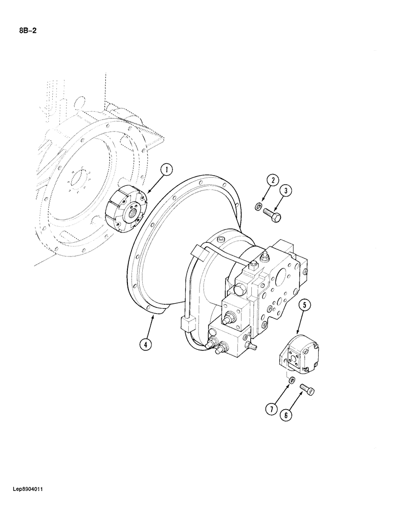 Схема запчастей Case 688 - (8B-02) - HIGH PRESSURE HYDRAULIC PUMP COUPLING (08) - HYDRAULICS