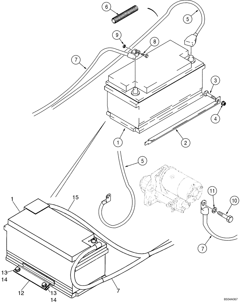 Схема запчастей Case 40XT - (04-04) - BATTERY - CABLES (04) - ELECTRICAL SYSTEMS