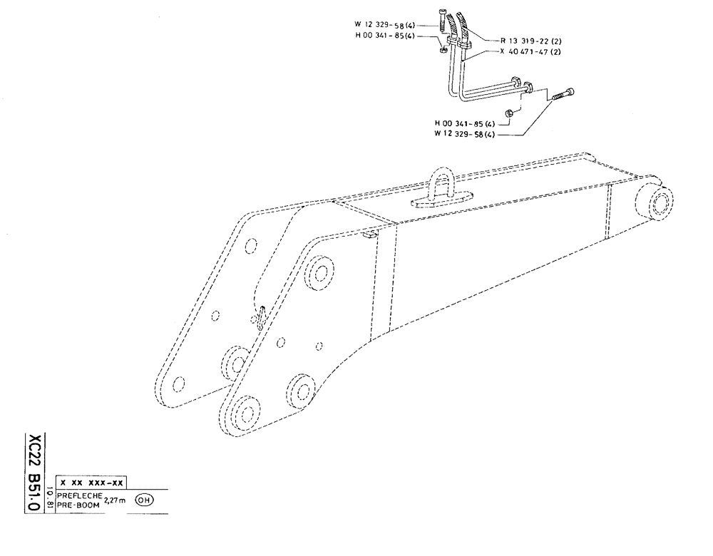 Схема запчастей Case 75C - (XC22 B51.0) - PRE-BOOM - 2,27 M (09) - BOOMS