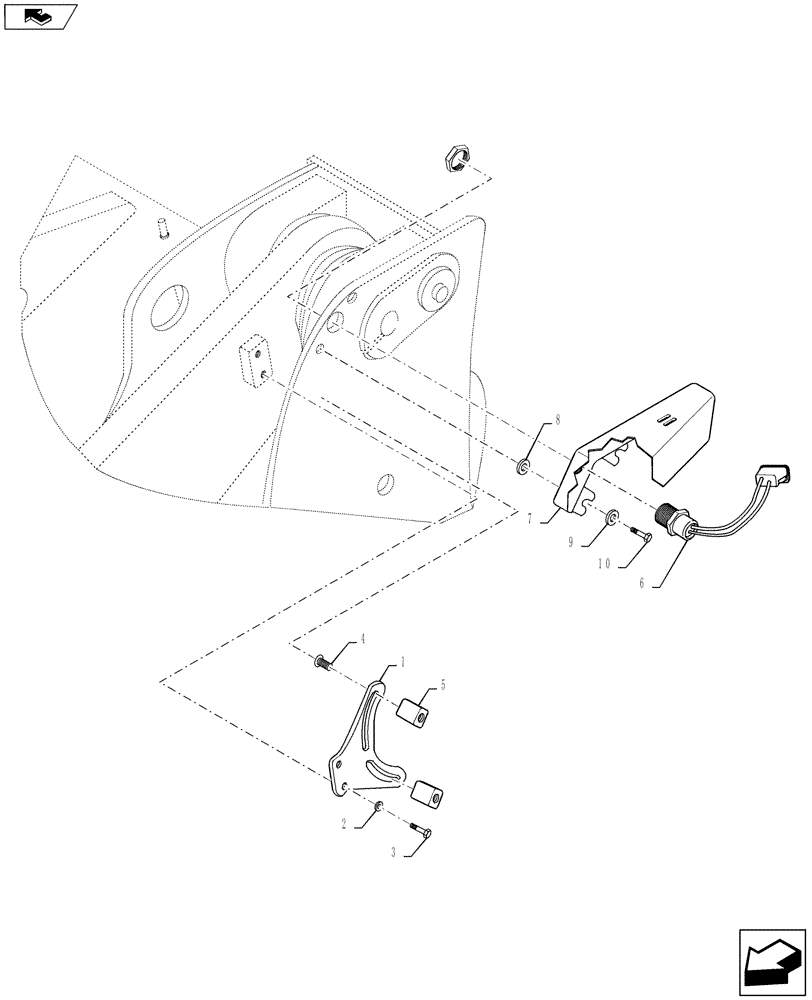 Схема запчастей Case 721F - (55.746.01[02]) - CONTROL - BUCKET HEIGHT AND RETURN-TO-TRANSPORT (Z BAR) (55) - ELECTRICAL SYSTEMS