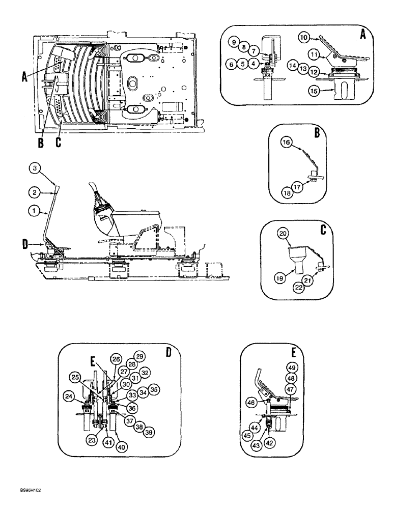 Схема запчастей Case 9060B - (6-14) - TRACK DRIVE CONTROLS, PEDALS AND LEVERS (06) - POWER TRAIN