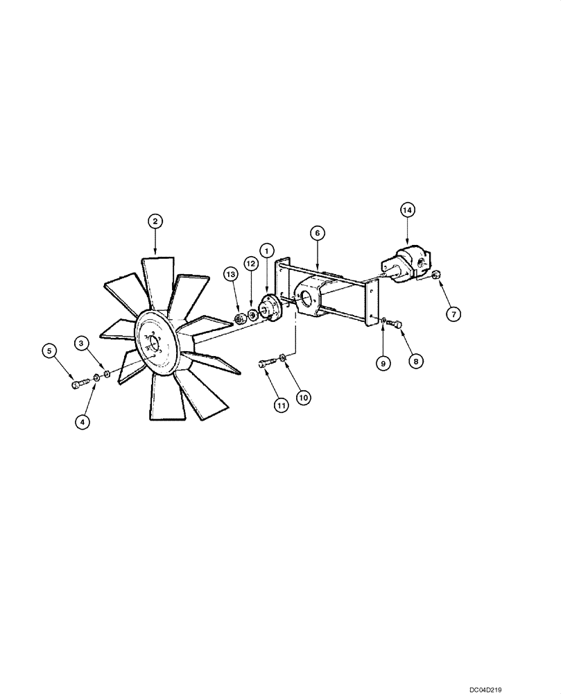 Схема запчастей Case 865 - (02.03[00]) - FAN MOUNTING (02) - ENGINE