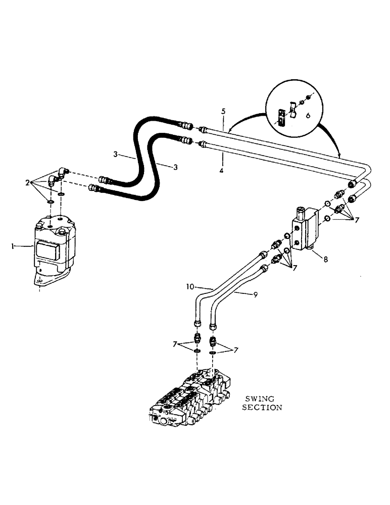 Схема запчастей Case 40YC - (G09) - MAIN VALVE TO SWING MOTOR AND RETURN, * (USED ON UNITS WITH (07) - HYDRAULIC SYSTEM