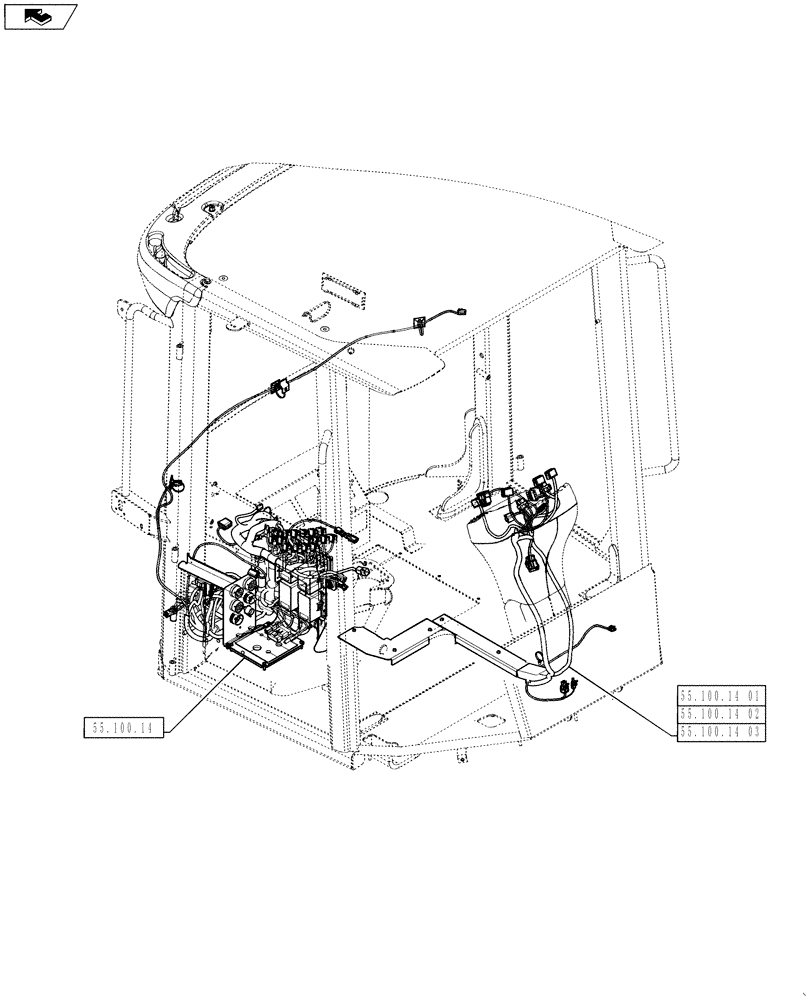 Схема запчастей Case 521F - (00.000.55[03]) - PICTORIAL INDEX, ELECTRICAL SYSTEMS (00) - GENERAL & PICTORIAL INDEX