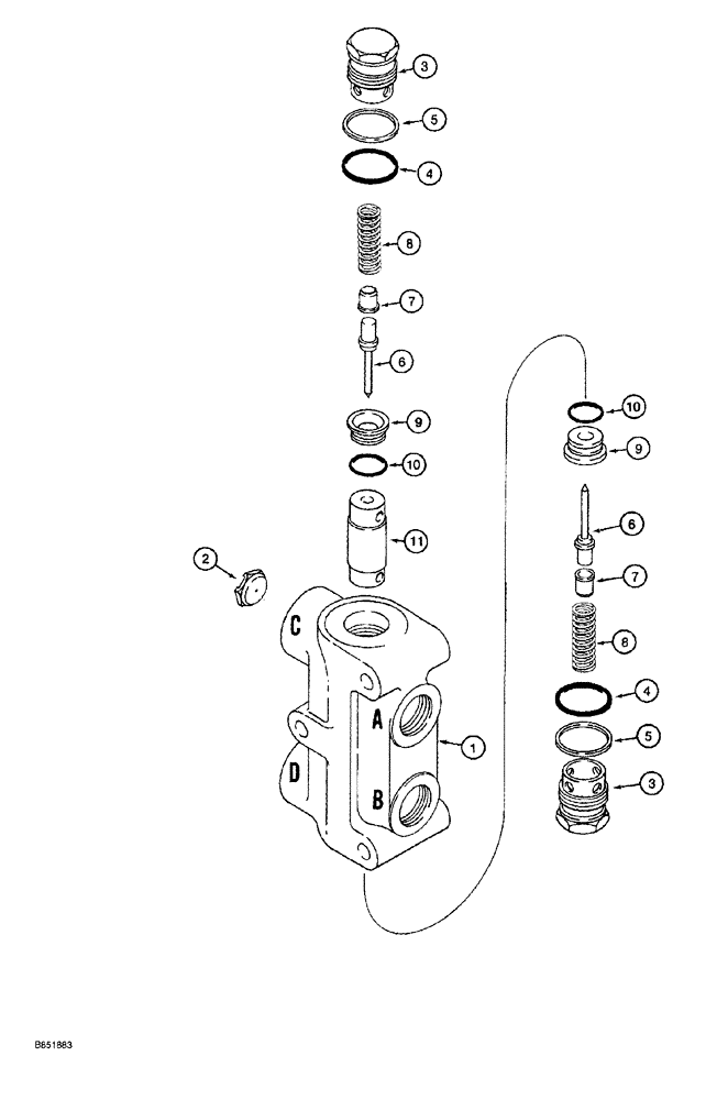 Схема запчастей Case MAXI-SNEAKER - (08-050) - LOCKOUT VALVE ASSEMBLY, H672547, PLOW LIFT, P75 PLOW (08) - HYDRAULICS