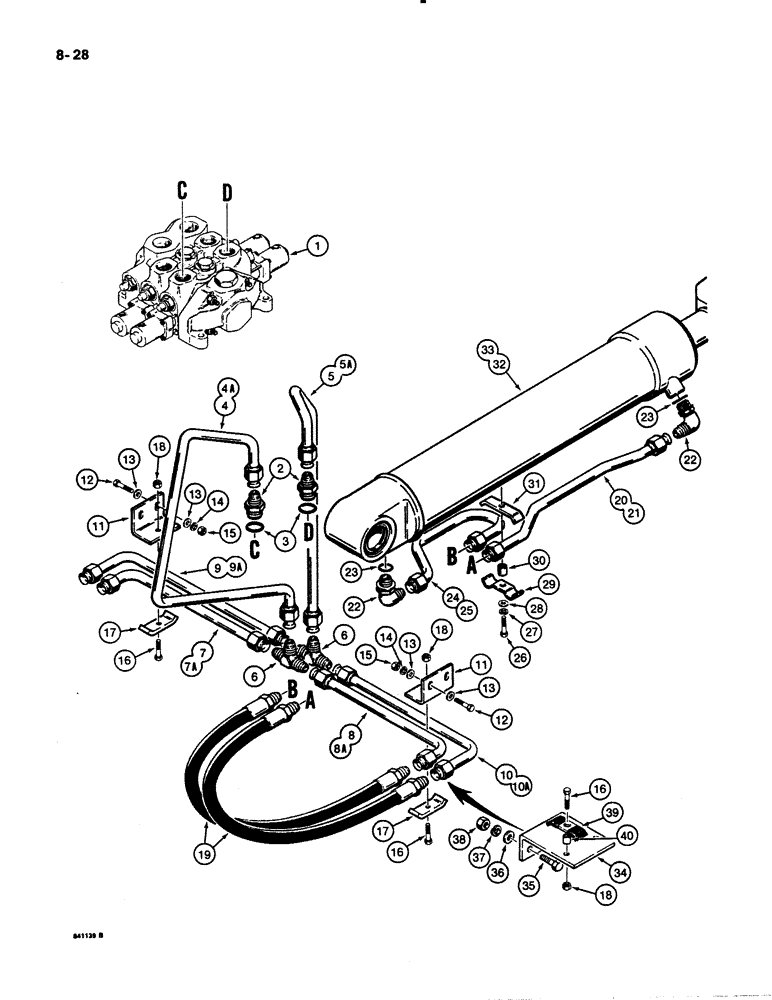 Схема запчастей Case W30 - (8-28) - LOADER LIFT HYDRAULIC CIRCUIT (08) - HYDRAULICS