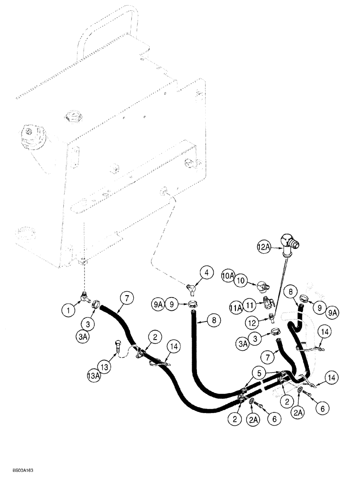 Схема запчастей Case 650G - (3-07A) - FUEL LINES (P.I.N. JJG0216449 AND AFTER) (03) - FUEL SYSTEM