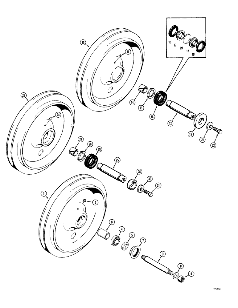 Схема запчастей Case 350 - (154) - IDLER WHEEL, NON FACE SEALED IDLER WHEEL (04) - UNDERCARRIAGE