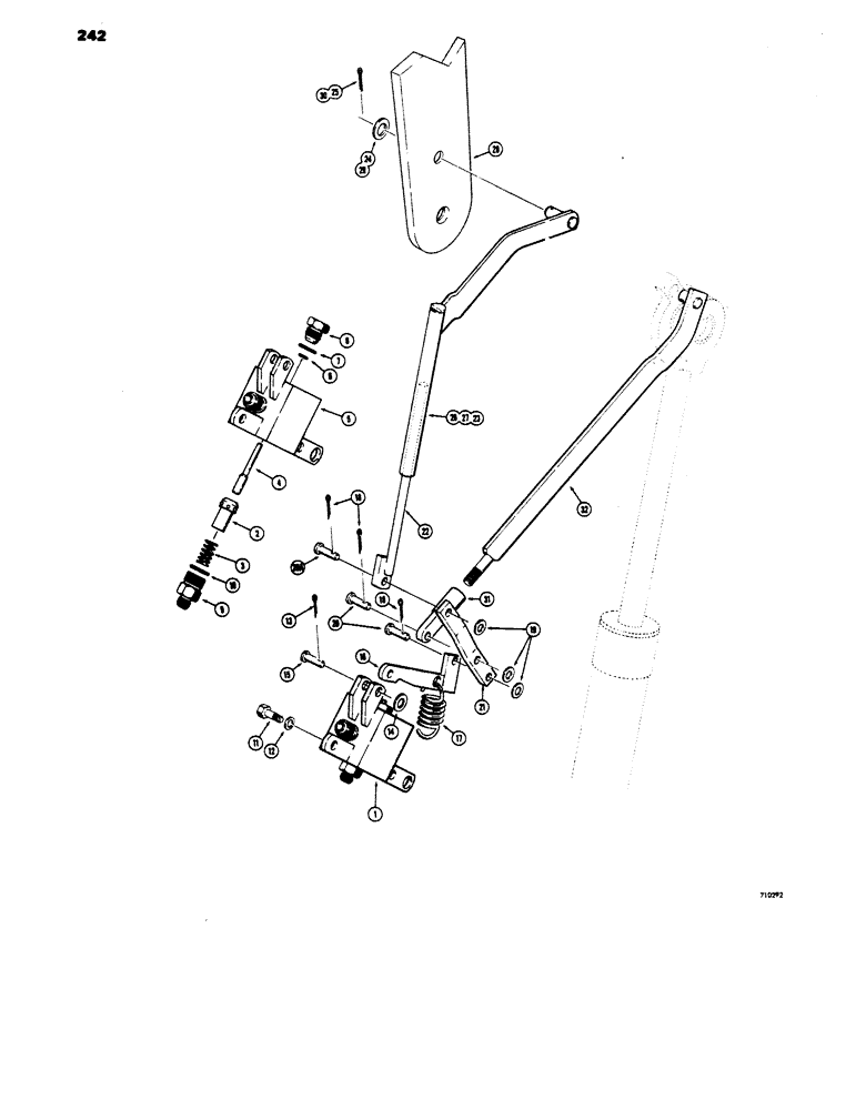 Схема запчастей Case 450 - (242) - LOADER ANTI-ROLLBACK PARTS, USED BEFORE TRACTOR SN. 3056521 (05) - UPPERSTRUCTURE CHASSIS