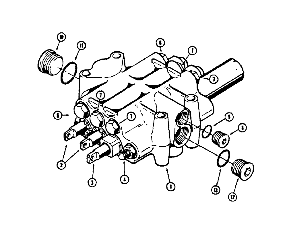 Схема запчастей Case 450 - (226) - R30046 DOZER CTRL VALVE (3 SPOOL), USED ON ANGLE TILT DOZERS & ANGLE DOZERS, W/RIPPER OR PULL BEHIND (07) - HYDRAULIC SYSTEM