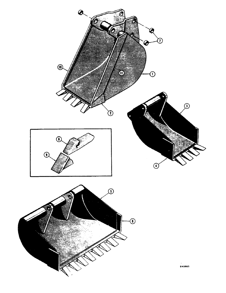 Схема запчастей Case 32 - (092) - BACKHOE BUCKETS, TRENCHING BUCKETS 