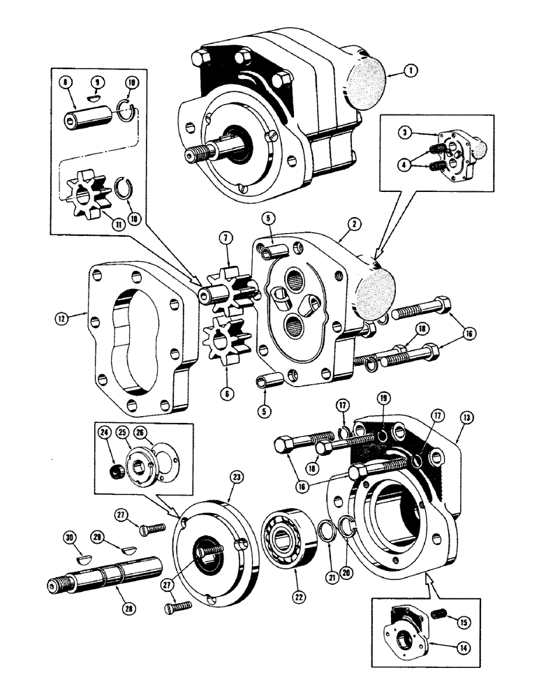 Схема запчастей Case 800 - (284) - HYDRAULIC PUMP ASSY, BODY, COVERS, GEARS, SEALS (07) - HYDRAULIC SYSTEM