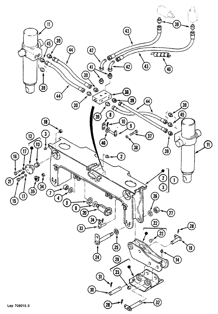 Схема запчастей Case 688B - (44) - STABILIZER (04) - UNDERCARRIAGE