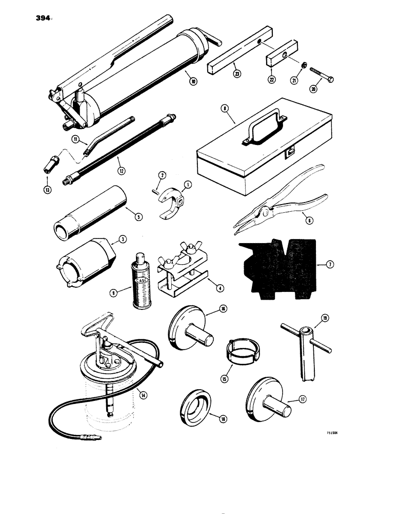 Схема запчастей Case 450 - (394) - TOOLS (05) - UPPERSTRUCTURE CHASSIS