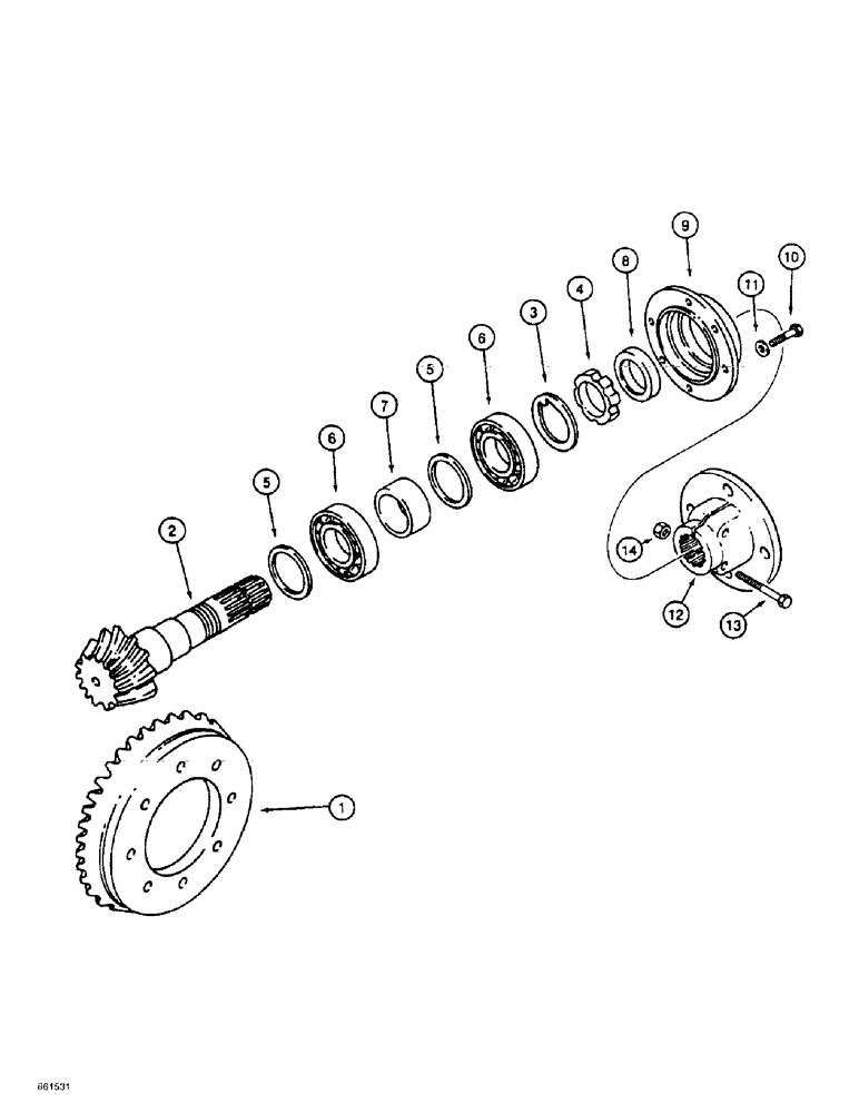 Схема запчастей Case 584E - (6-56) - REAR DRIVE AXLE, RING AND PINION GEAR SET (06) - POWER TRAIN