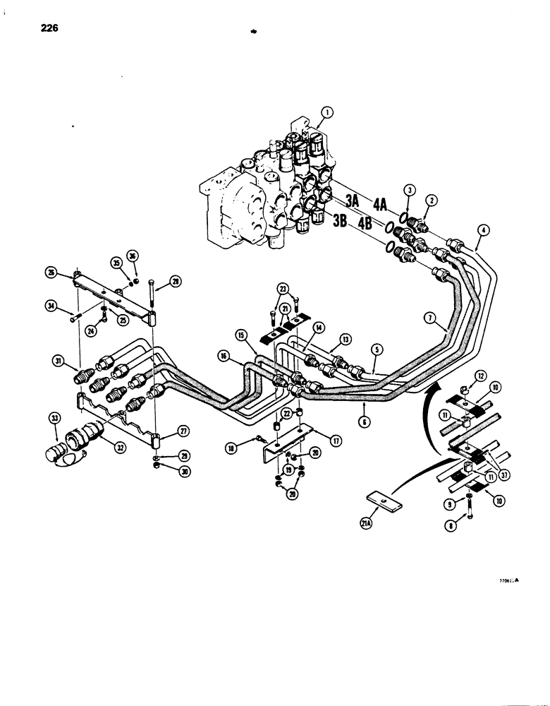 Схема запчастей Case 850B - (226) - DUAL PULL BEHIND HYDRAULIC CIRCUIT (07) - HYDRAULIC SYSTEM