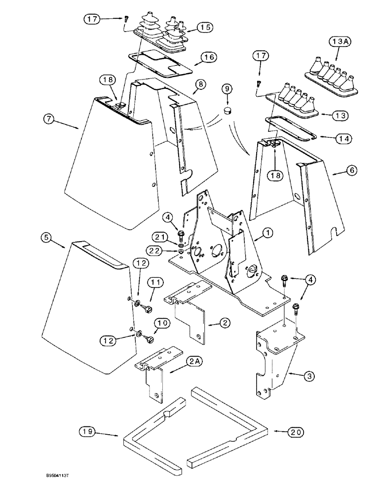 Схема запчастей Case 570LXT - (9-018) - BACKHOE CONTROL TOWER (09) - CHASSIS/ATTACHMENTS