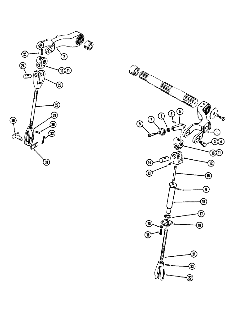 Схема запчастей Case 530CK - (119A) - DRAFT-O-MATIC LIFT LINKS (35) - HYDRAULIC SYSTEMS