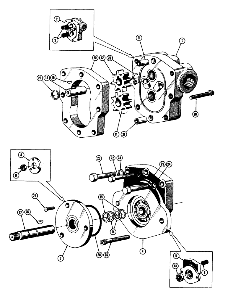 Схема запчастей Case 750 - (052) - TORQUE CONVERTOR PUMP ASSY. (03) - TRANSMISSION