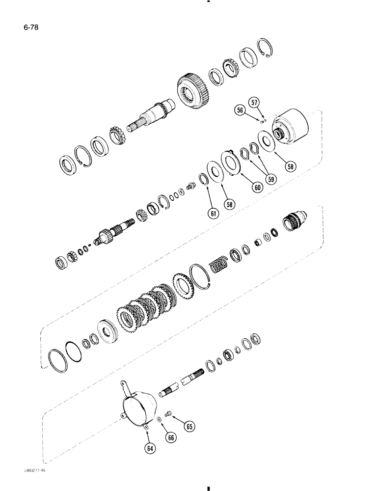 Схема запчастей Case 580K - (6-078) - PTO CLUTCH AND BRAKE (06) - POWER TRAIN