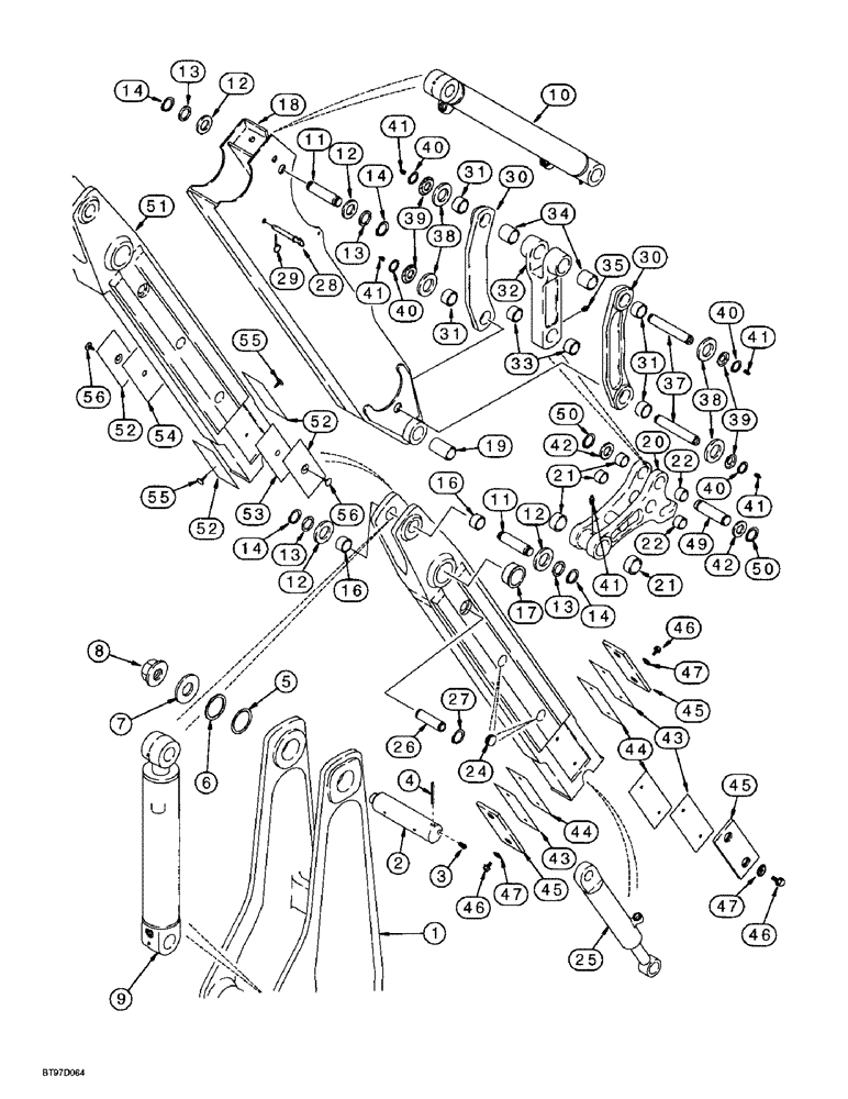 Схема запчастей Case 580SL - (9-046) - EXTENDABLE DIPPER (09) - CHASSIS/ATTACHMENTS