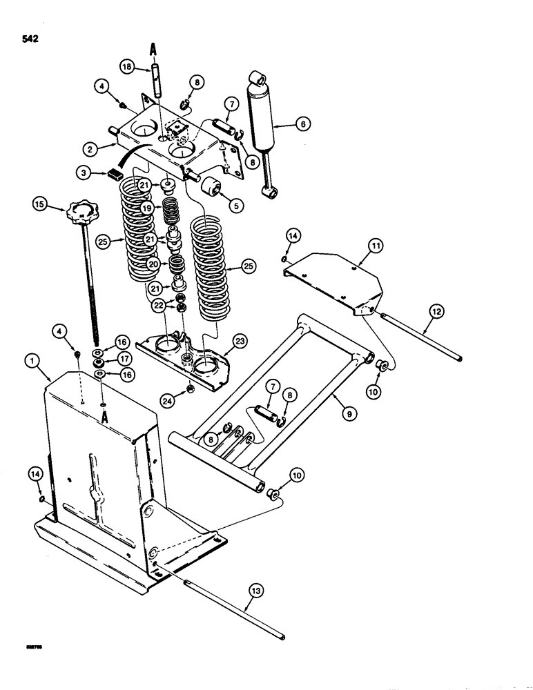 Схема запчастей Case 580SD - (542) - D123290 SUSPENSION SEAT ADJUSTER ASSEMBLY (09) - CHASSIS/ATTACHMENTS