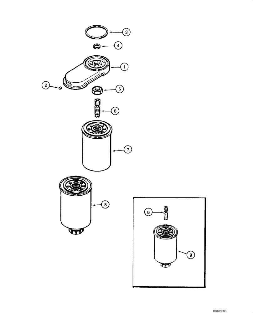 Схема запчастей Case 1845C - (03-06) - FUEL FILTER, 4-390 ENGINE (03) - FUEL SYSTEM