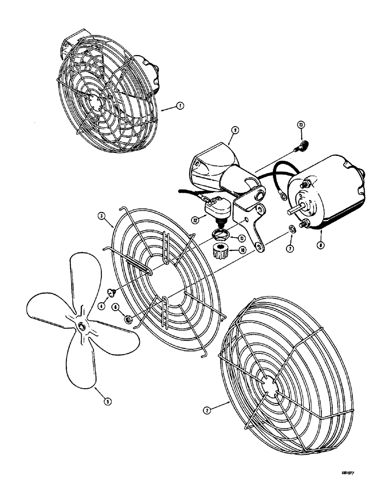 Схема запчастей Case 680CK - (250) - L13468 DEFROSTER FAN (50) - CAB CLIMATE CONTROL