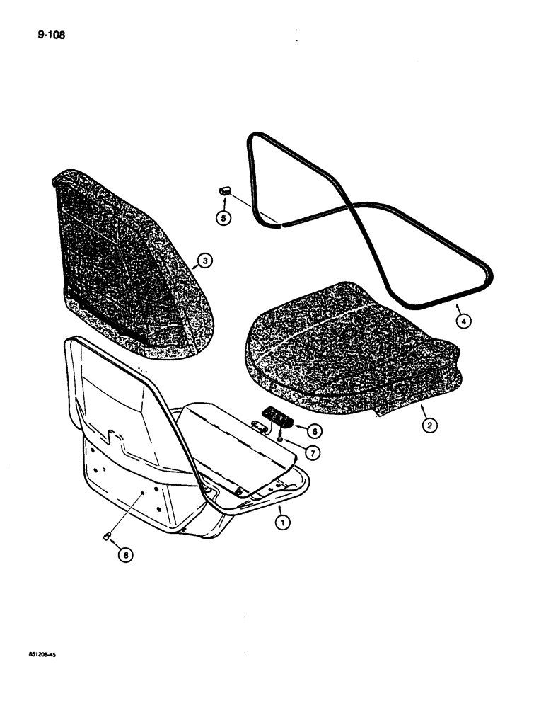 Схема запчастей Case 680L - (9-108) - SUSPENSION SEAT ASSEMBLY (09) - CHASSIS/ATTACHMENTS