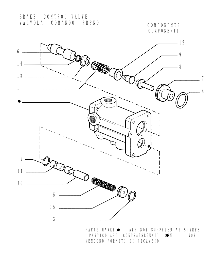 Схема запчастей Case 1850K - (2.304[03]) - BRAKE CONTROLS - COMPONENTS (07) - HYDRAULIC SYSTEM/FRAME