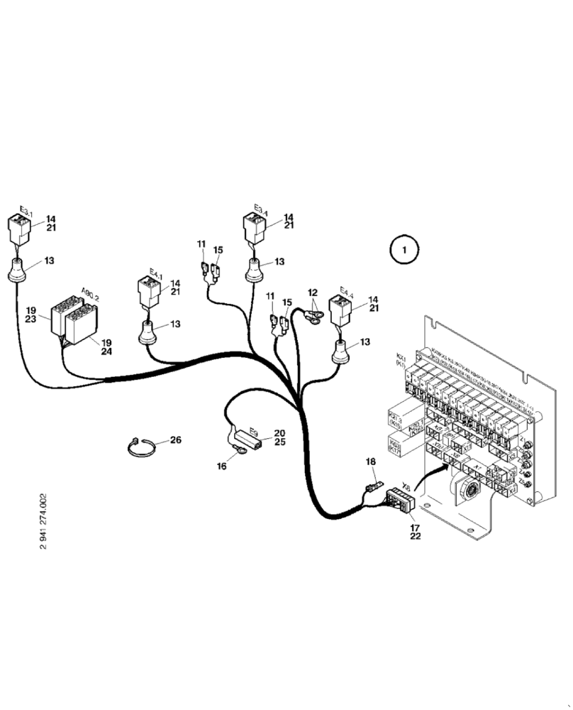 Схема запчастей Case 221D - (32.510[001]) - CABLE HARNESS CAB (OPTION) (S/N 581101-UP) (55) - ELECTRICAL SYSTEMS