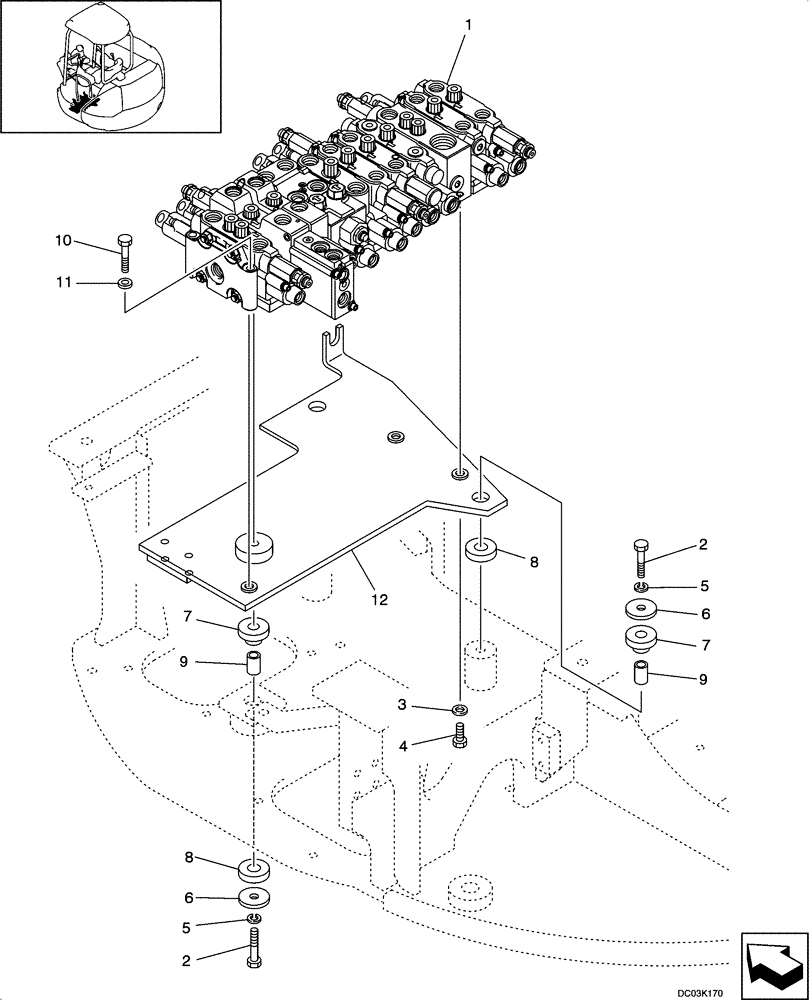 Схема запчастей Case CX47 - (08-33[00]) - VALVE MOUNTING (08) - HYDRAULICS