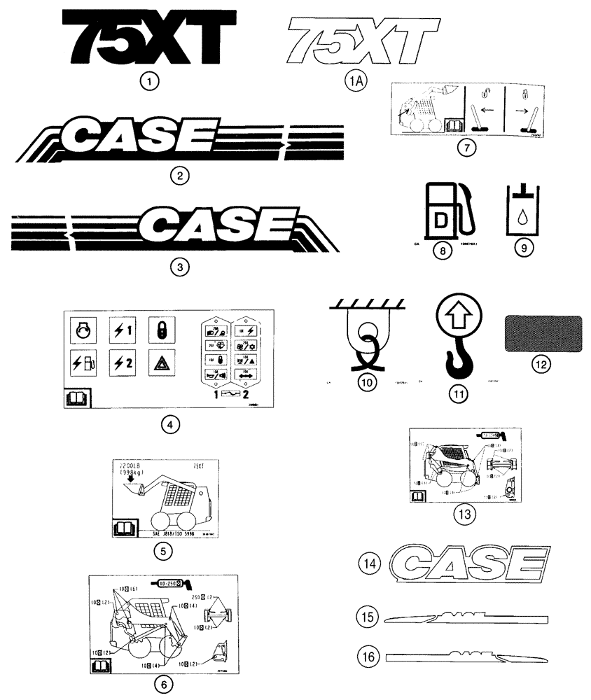 Схема запчастей Case 75XT - (09-59) - DECALS (09) - CHASSIS