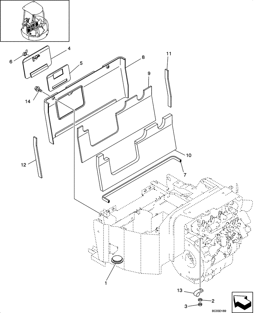 Схема запчастей Case CX36 - (09-45[00]) - HEATER SUPPORTS - CAB (09) - CHASSIS/ATTACHMENTS