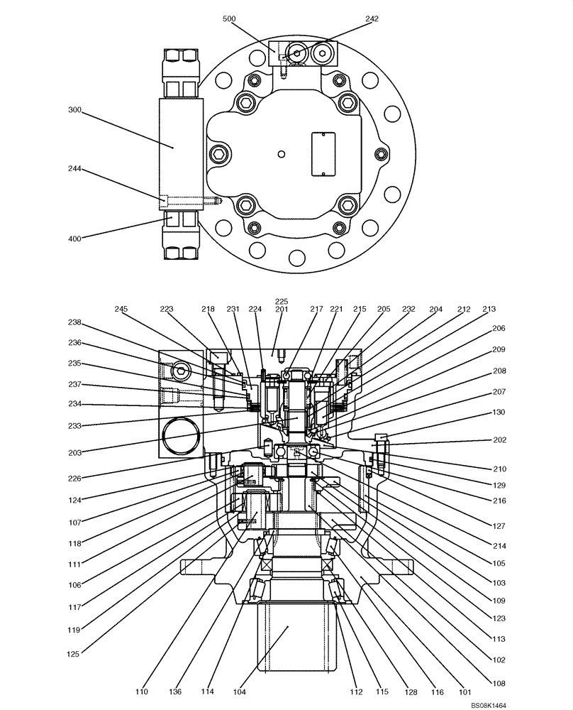 Схема запчастей Case CX50B - (07-019) - MOTOR ASSY (SWING) (PY15V00012F1) ELECTRICAL AND HYDRAULIC COMPONENTS