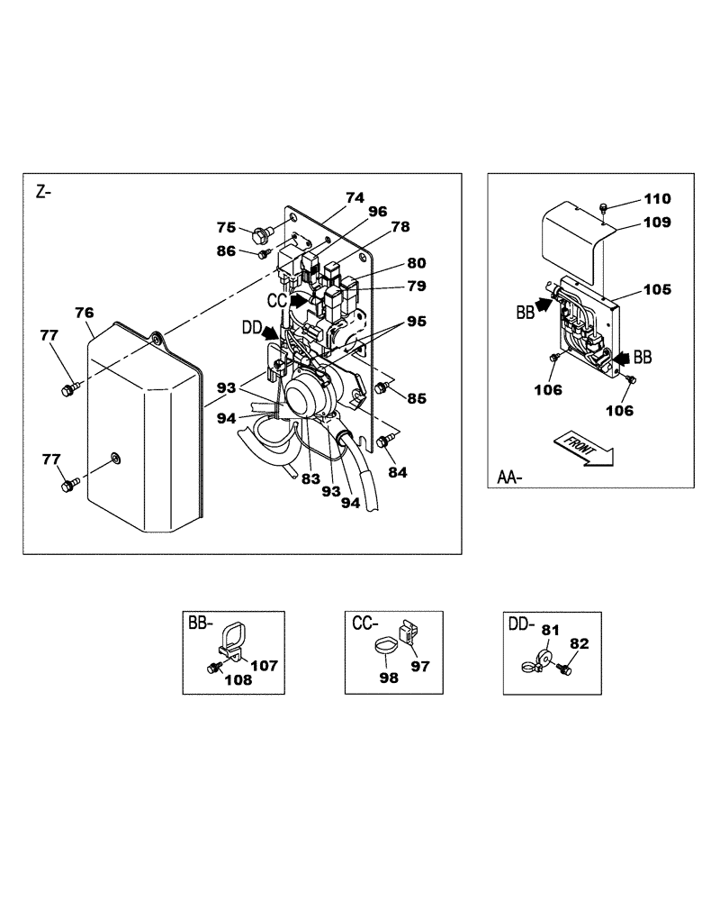 Схема запчастей Case CX470C - (04-001-02[01]) - CHASSIS ELECTRICAL CIRCUIT - FRAME (06) - ELECTRICAL SYSTEMS