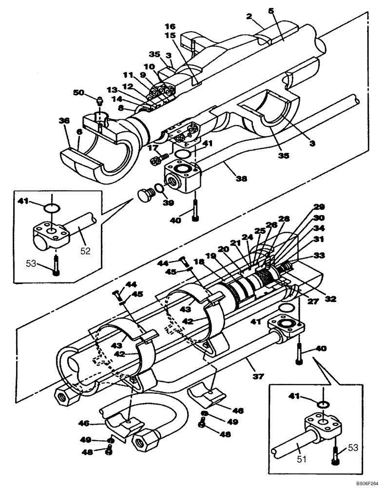 Схема запчастей Case CX135SR - (08-107A) - CYLINDER ASSY, OFFSET ARM (08) - HYDRAULICS