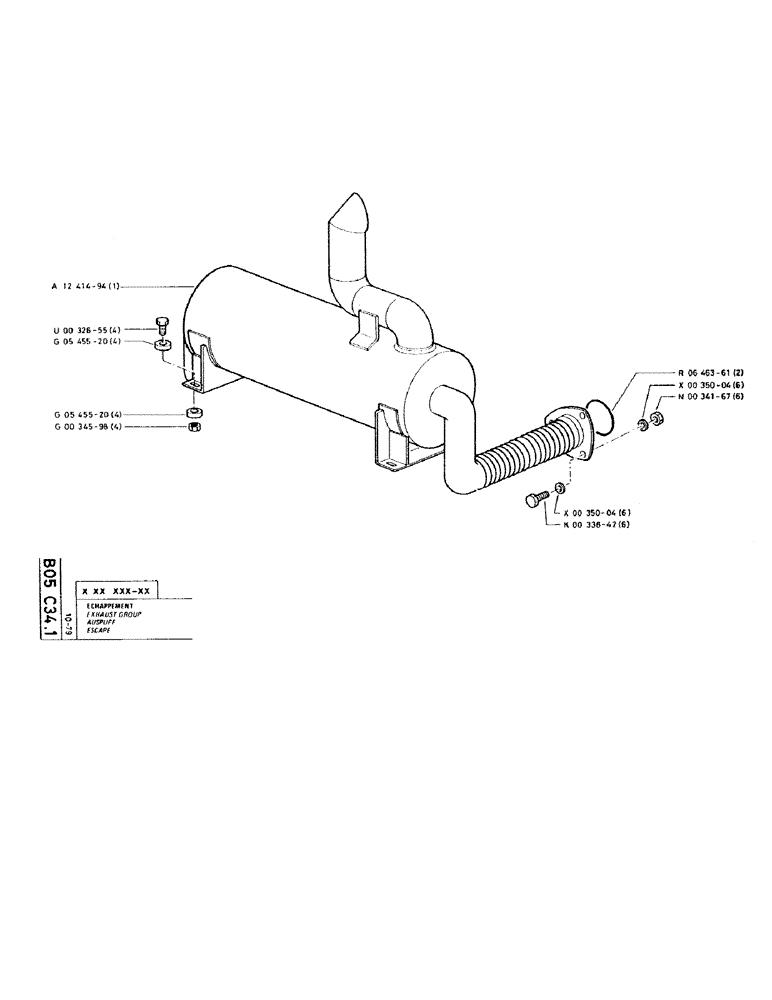 Схема запчастей Case RC200 - (017) - EXHAUST GROUP 