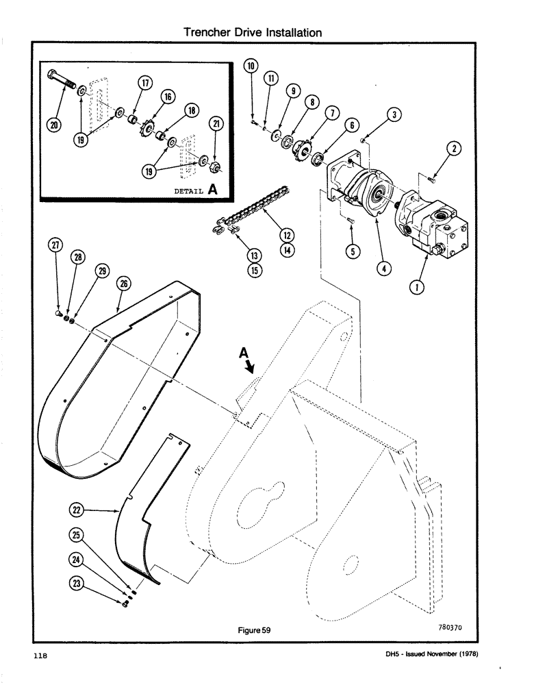 Схема запчастей Case DH5 - (118) - TRENCHER DRIVE INSTALLATION (89) - TOOLS