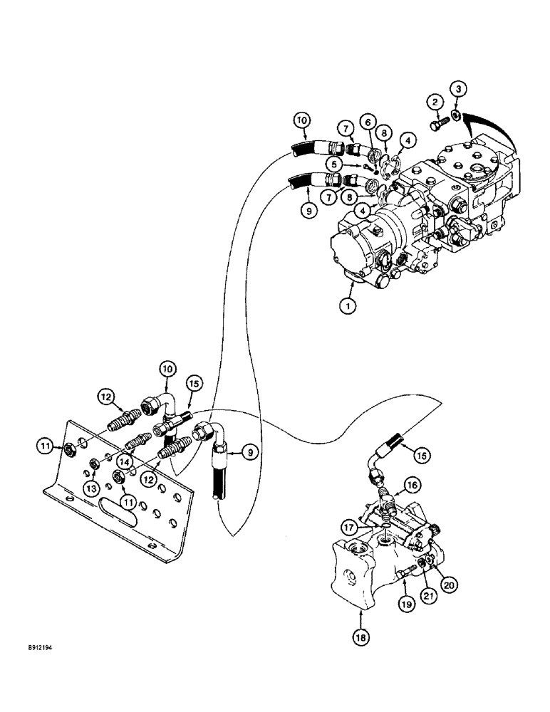 Схема запчастей Case 860 - (8-004) - BASIC HYDRAULIC CIRCUIT (08) - HYDRAULICS