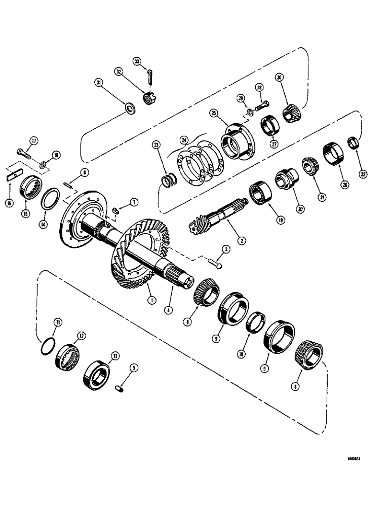 Схема запчастей Case 300C - (218) - GEARMATIC WINCH, RING GEAR, PINION AND SHAFT, BEFORE WINCH SERIAL NUMBER 19-9000 (88) - ACCESSORIES