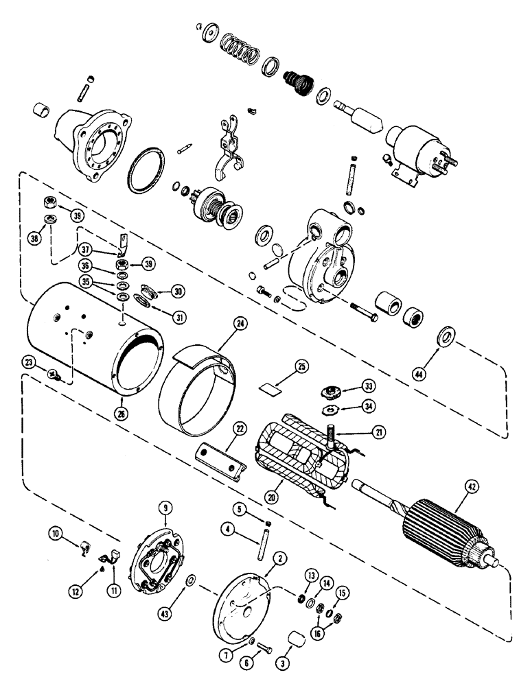 Схема запчастей Case 475 - (042) - A59217 STARTER (55) - ELECTRICAL SYSTEMS