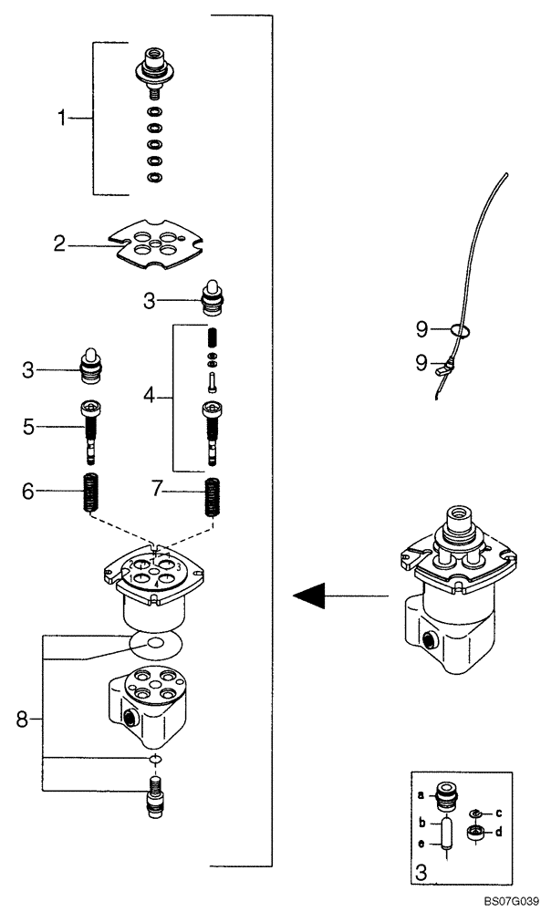 Схема запчастей Case 430 - (06-05) - JOYSTICK VALVE KITS - H PATTERN, RH ( WITH PILOT CONTROL) (06) - POWER TRAIN