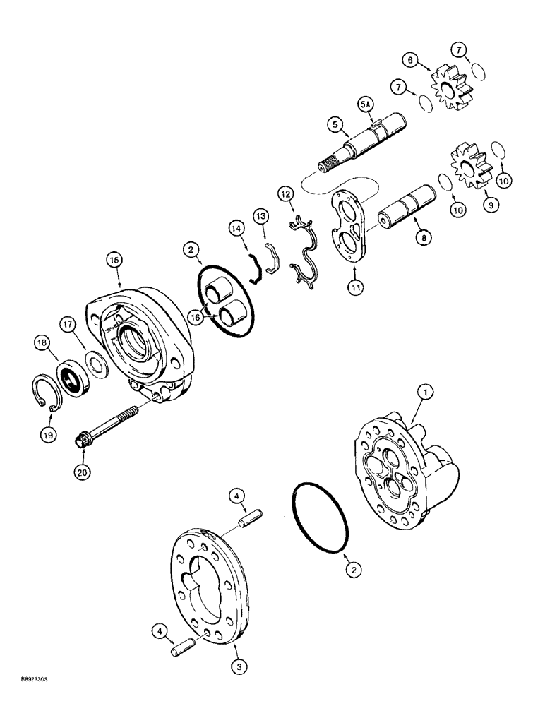 Схема запчастей Case 621B - (7-22) - BRAKE PUMP, PUMP ASSEMBLY, S515954, 284516A1, 244573A1 (07) - BRAKES