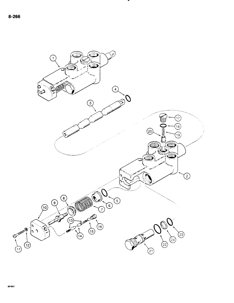 Схема запчастей Case DH4B - (8-266) - HYDRA-BORER CONTROL VALVE (08) - HYDRAULICS